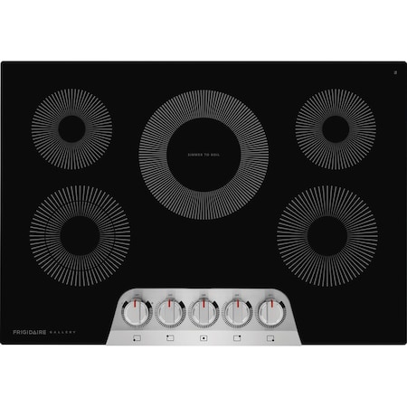Frigidaire 30-in. 5-Burner Radiant Cooktop with EvenTemp and Backlit LED Knobs GCCE3070AS